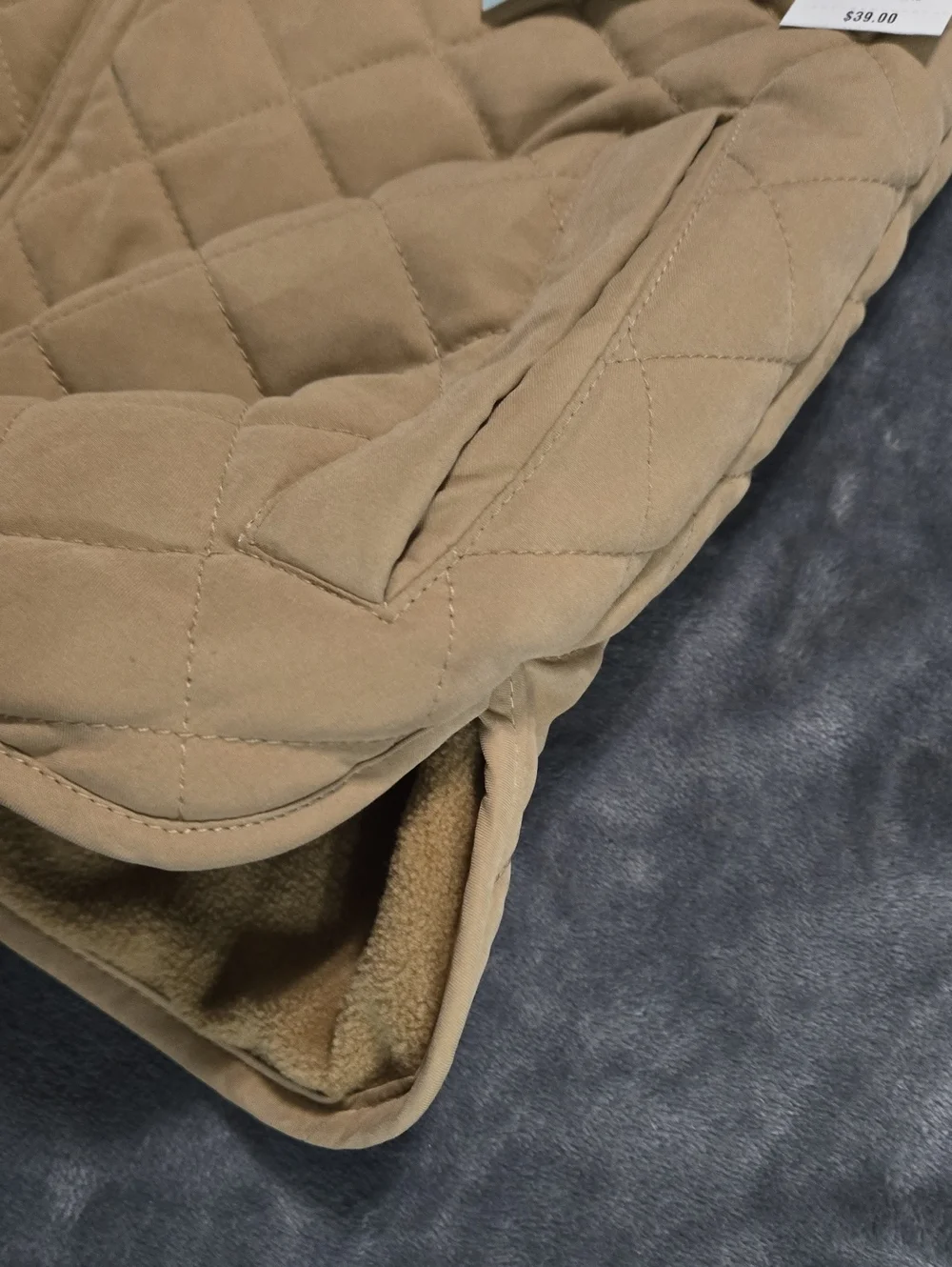Class Club Boys Size 10/12 Quilted Puffer Vest Fleece Lined In The Color  Camel